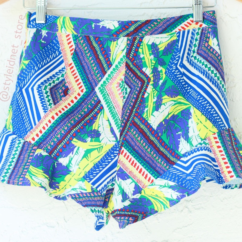 Tropical Ruffled High Waist Boheme Short - Picture 3 of 3